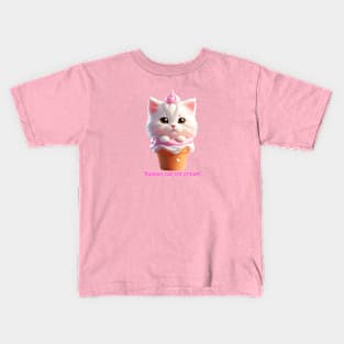 Purr-fectly Adorable Cat-tastic Ice Cream Kids T-Shirt